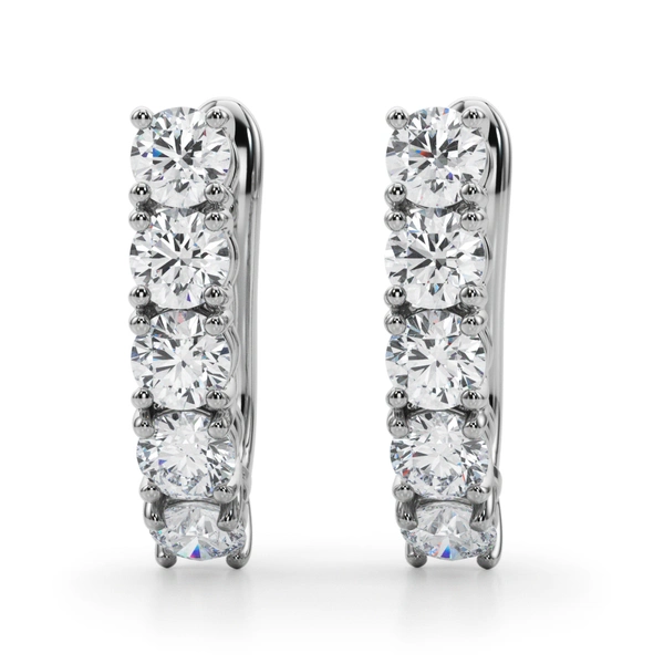 Prong Set Hinged Hoop Earrings - Image 4