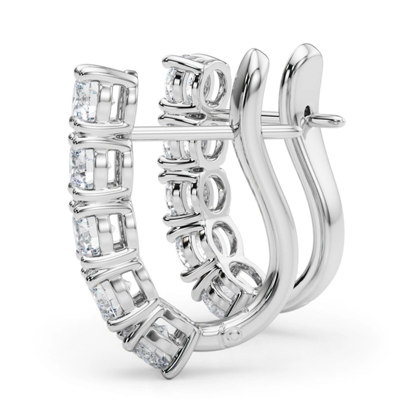 Prong Set Hinged Hoop Earrings - Image 3