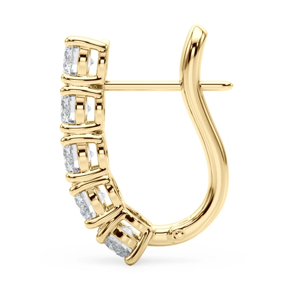 Prong Set Hinged Hoop Earrings - Image 7
