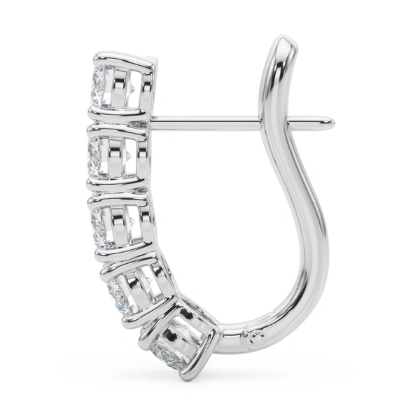 Prong Set Hinged Hoop Earrings - Image 2