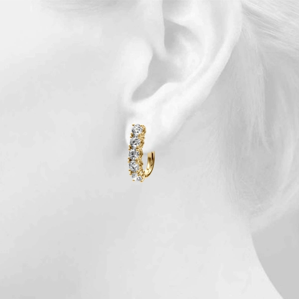 Prong Set Hinged Hoop Earrings - Image 10