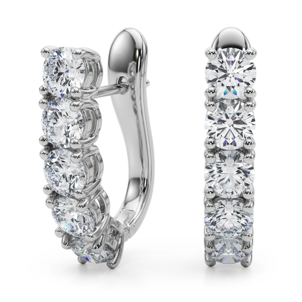 Prong Set Hinged Hoop Earrings