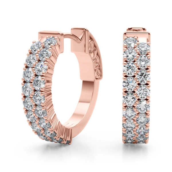 Double Row Pavé Vault Lock Hoop Earrings - Image 11