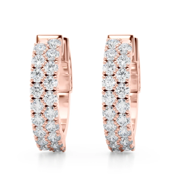 Double Row Pavé Vault Lock Hoop Earrings - Image 14