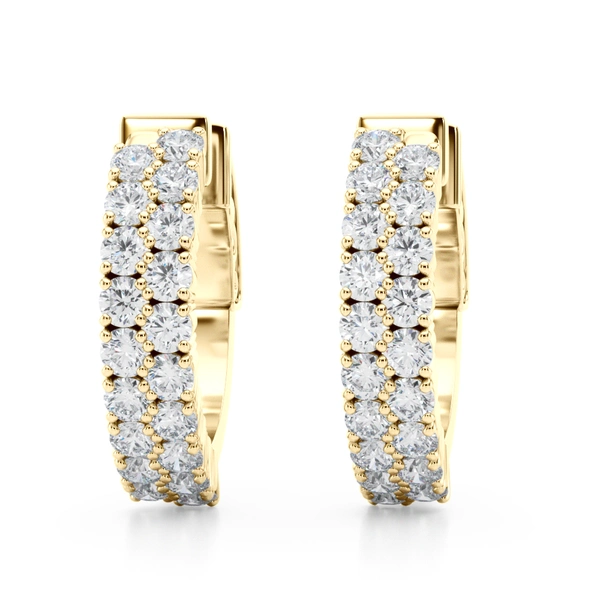 Double Row Pavé Vault Lock Hoop Earrings - Image 9