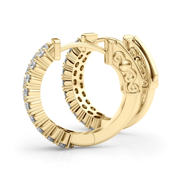 Double Row Pavé Vault Lock Hoop Earrings - Image 8