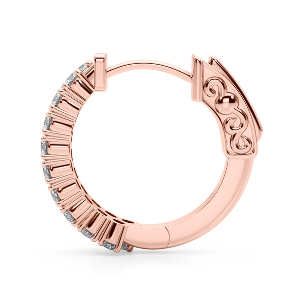 Double Row Pavé Vault Lock Hoop Earrings - Image 12