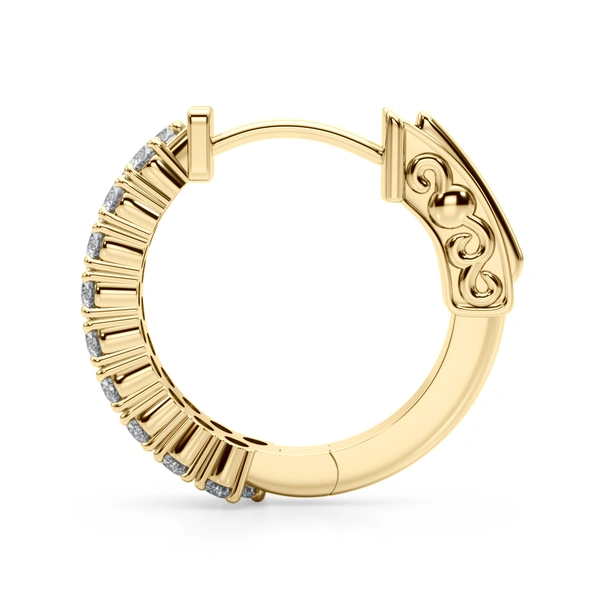 Double Row Pavé Vault Lock Hoop Earrings - Image 7