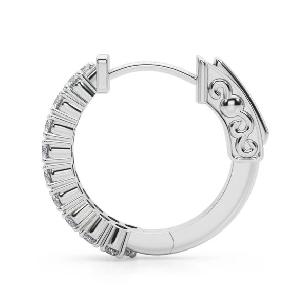 Double Row Pavé Vault Lock Hoop Earrings - Image 2