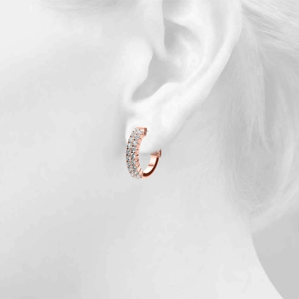 Double Row Pavé Vault Lock Hoop Earrings - Image 15