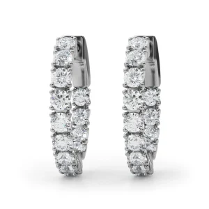 Round Accented Inside-Out Hoop Earrings