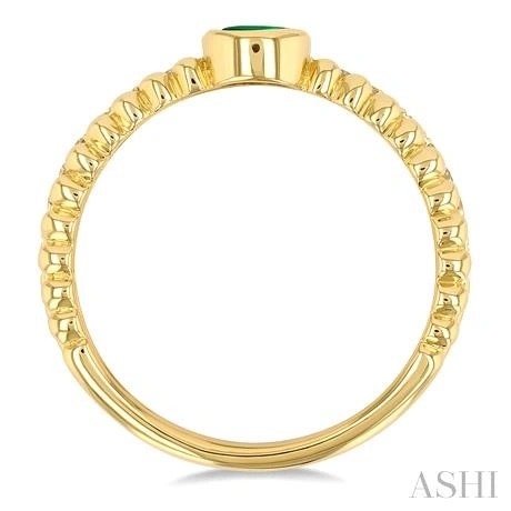 Bead Oval Shape East-West Gemstone & Diamond Ring - Image 4