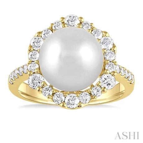 Pearl & Halo Diamond Fashion Ring - Image 2