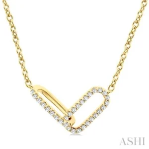 Paperclip Interlock Diamond Fashion Pendant