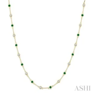 Gemstone & Diamond Station Necklace