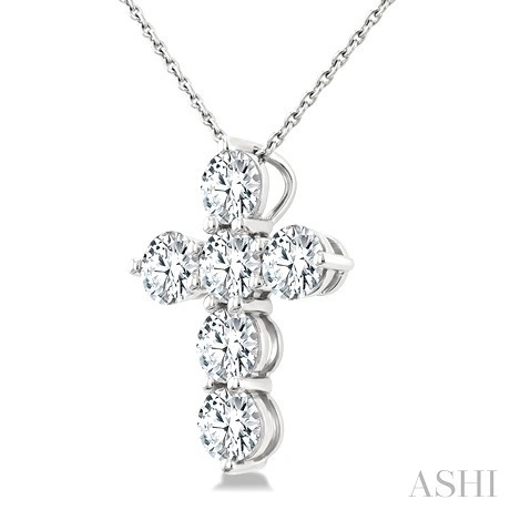 6 Stone Cross Diamond Fashion Pendant - Image 2