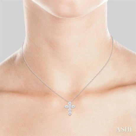 6 Stone Cross Diamond Fashion Pendant - Image 3