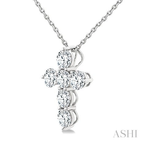 6 Stone Cross Diamond Fashion Pendant - Image 2