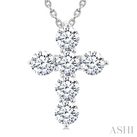 6 Stone Cross Diamond Fashion Pendant - Image 3