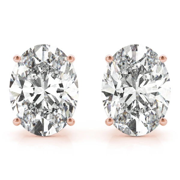 Oval Solitaire Basket Studs - Image 11