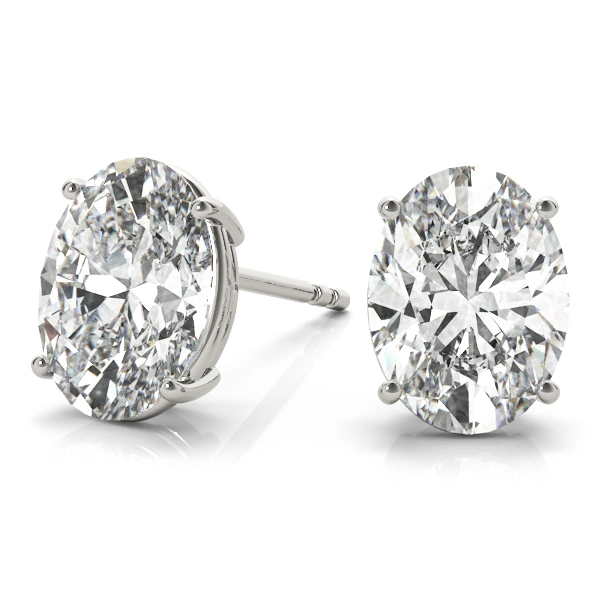 Oval Solitaire Basket Studs - Image 3