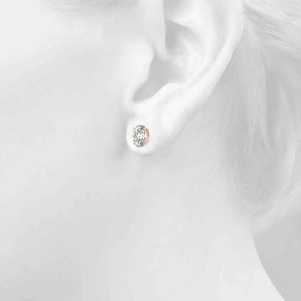 Oval Solitaire Basket Studs - Image 15