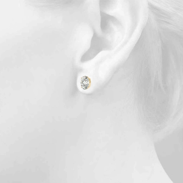 Oval Solitaire Basket Studs - Image 10