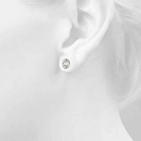 Oval Solitaire Basket Studs - Image 5