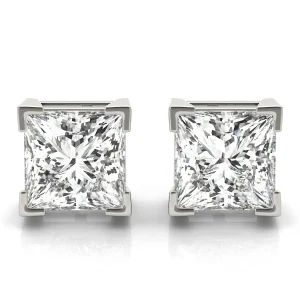 Solitaire Princess Cut Studs