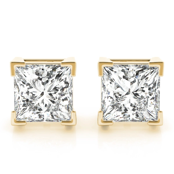 Solitaire Princess Cut Studs - Image 6