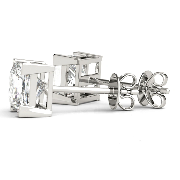 Solitaire Princess Cut Studs - Image 4
