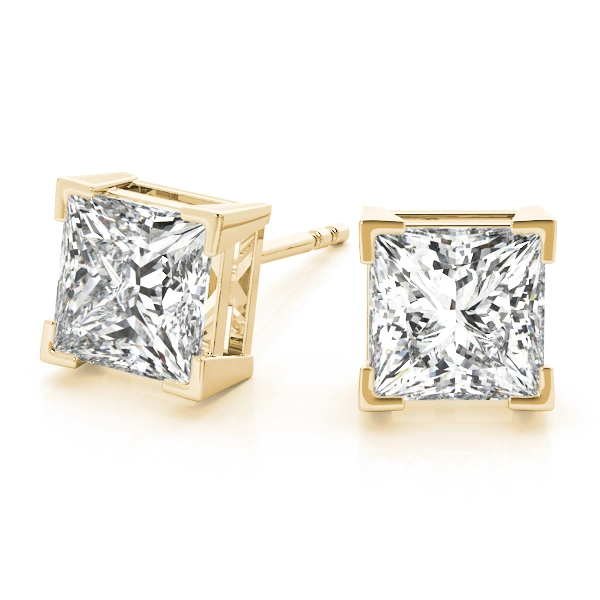 Solitaire Princess Cut Studs - Image 8