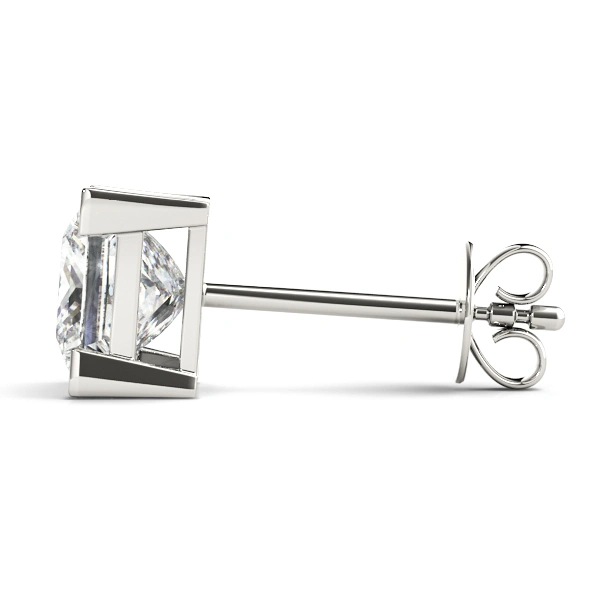 Solitaire Princess Cut Studs - Image 2