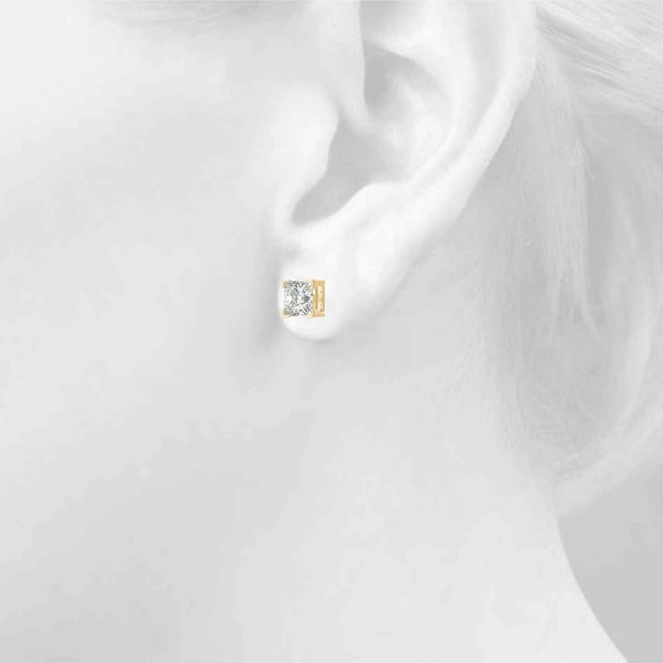 Solitaire Princess Cut Studs - Image 10