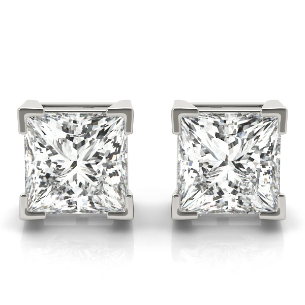 Solitaire Princess Cut Studs