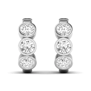 LGD 3-Stone Hoop Earrings