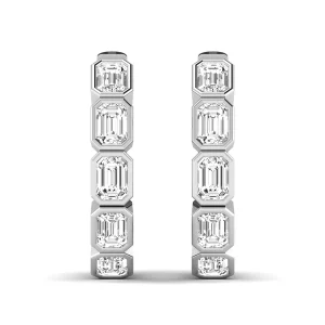 LGD 5-Stone Emerald Cut Hoop Earrings