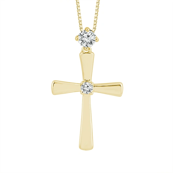 Diamond Cross Pendant 0.105 ct tw 10k Yellow Gold