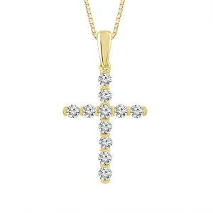 Diamond Cross Pendant 0.40 ct tw 10k Yellow Gold