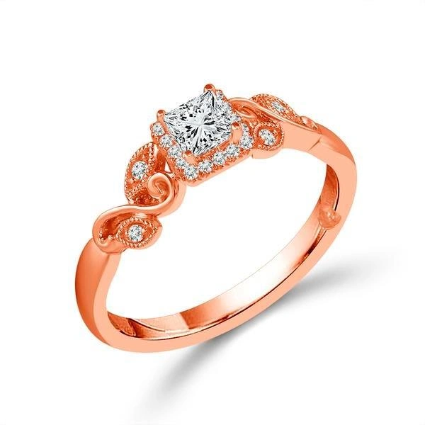 Diamond Bridal Set 0.25 ct tw 10k Rose Gold - Image 2