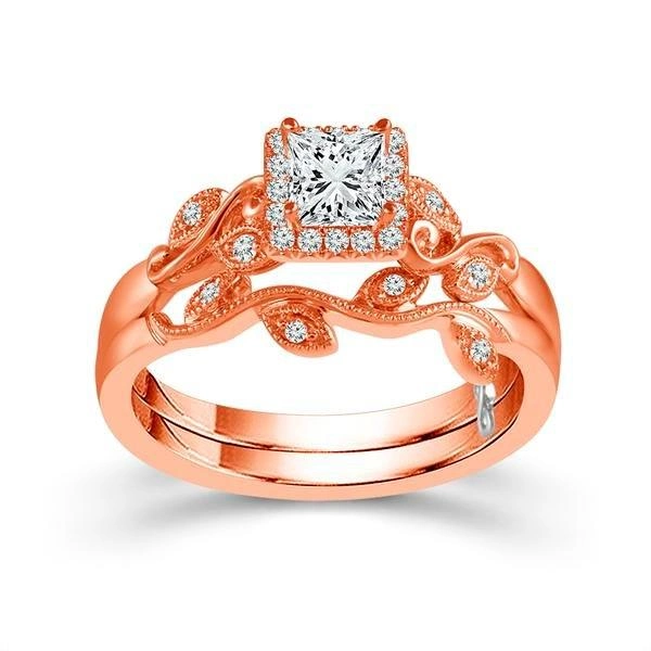 Diamond Bridal Set 0.25 ct tw 10k Rose Gold - Image 5